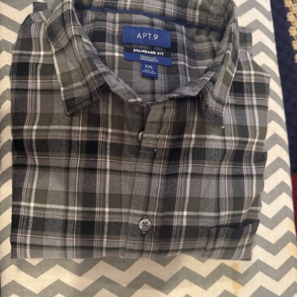 Apt. 9, XXL, Gray/Black/White Plaid